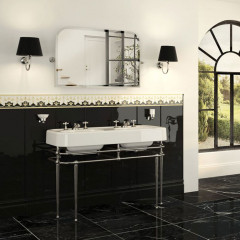 Devon&Devon Memphis Консоль для двойной раковины Wide Blues 124,5x56,5xh74,3 см., хром