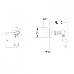 Devon Dandy Запорный вентиль наружнего монтажа, (COLD) с белой ручкой, цвет: светлое золото