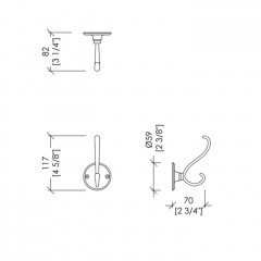 Devon&Devon Old Navy Крючок двойной, золото