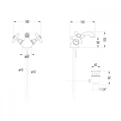 Devon City Смеситель для раковины, на 1 отв. с донным клапаном, цвет: светлое золото