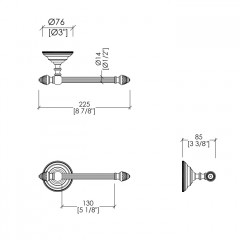 Devon Black Diamond Держатель туалетной бумаги, декоративные элементы черного цвета ,цвет держателя никель блестящий
