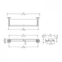 Devon&Devon Old Navy Полочка стеклянная, хром