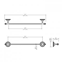 Devon Diamond Полотенцедержатель 615 мм, цвет никель блестящий