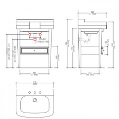 Devon Bogart тумба из лакированного полированного дерева под раков bogart 740х700мм, цвет Pure White (кант ящика и ручка цвета deep black)
