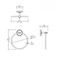 Devon DOROTHY кольцо полотенцедержатель настенный, держатель цвет: бронза/белый