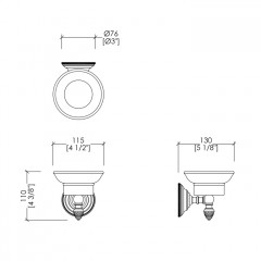 Devon Black Diamond Мыльница подвесная (черная керамика), цвет: никель блестящий