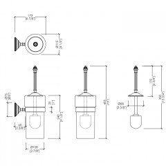 Devon Diamond Ёршик подвесной (белая керамика), цвет: хром