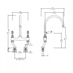 Devon Heritage Смеситель для кухни настенный, цвет хром