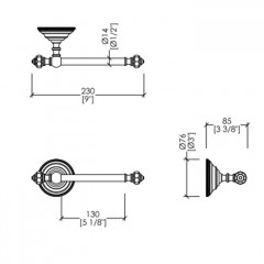 Devon Gemstone Держатель туалетной бумаги 230мм, цвет античная латунь