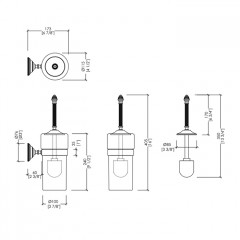 Devon Gemstone Ерш подвесной в керамичнской колбе, цвет держателя никель блестящий