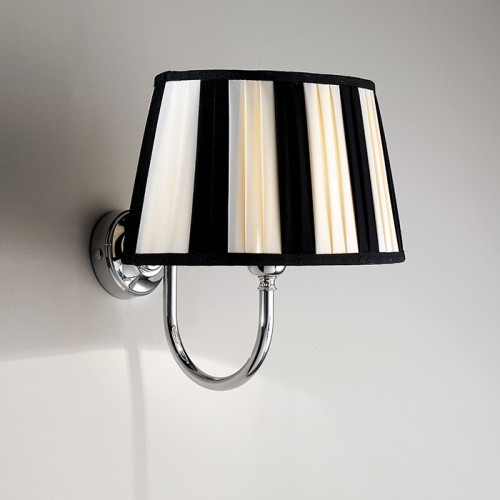 Devon Decor Светильник настенный (26х27хh33,2 см) с абажуром в полоску черного-светлого цвета, IP20, фурнитура: хром