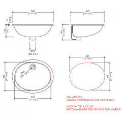 Devon WHITE 50 Раковина встраиваемая под столешницу (50х41cм), цвет: белый
