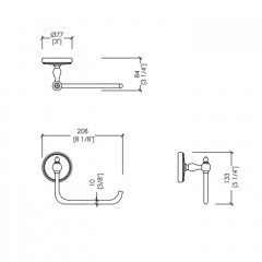 Devon DOROTHY держатель туалетного рулона настенный, держатель цвет: хром/белый