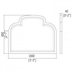 Devon Music Зеркало (100хh80см), рама цвет: черный блестящий