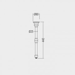 Devon Кронштейн душевой потолочный 440 мм , цвет: хром