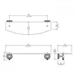 Devon Gemstone Полка стеклянная 600 мм, цвет никель блестящий