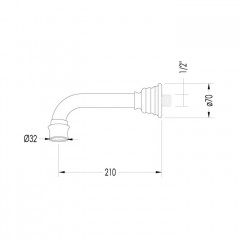 Devon Heritage Излив для ванны пристенной , цвет хром