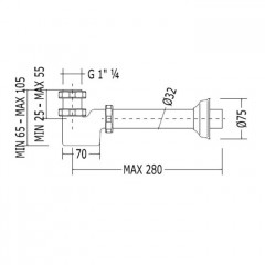 Devon Сифон для раковины/биде под донный клапан, 1 1/4", цвет: хром