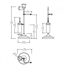 Devon SINGLE Стойка напольная с бумагодержателем и ершиком, цвет хром