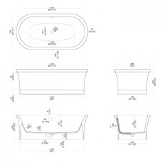 Devon Celine White Ванна (1765х890хh600мм) из материала: white teс plus, донный клапан и сифон), цвет: белый