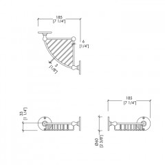 Devon&Devon Cavendish Мыльница угловая для душа, цвет хром