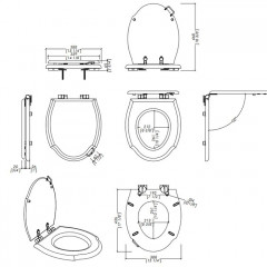 Devon Westminster Сиденье для унитаза из мдф, цвет: белый лакированный/петли золото светлое (микролифт)