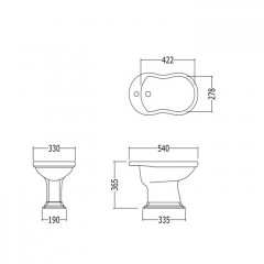 Devon Oxford Биде напольное, с 3 отв. под смеситель 33x54xh36,5 см., цвет белый