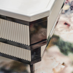 Devon&Devon Metropolitan Тумба под раковину DEEP BLACK 88,5см, планками PURE WHITE, столешница GRANITO NERO ASSOLUTO, раковина SWINDON черная