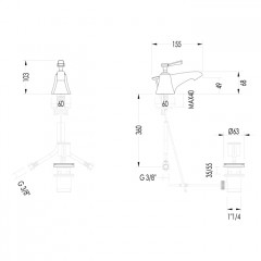 Devon Time Смеситель для биде на 1 отв с донным клапаном , цвет светлое золото