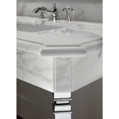 Devon Epoque Консоль раковину 103/100xh86x60 см со столешницей из белого mрамора bianco carrara с керам. раковиной York ножки хром