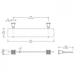 Devon Time Полочка стеклянная, золото