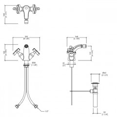 Devon Tribeca Смеситель для биде на 1 отв, с донным клапаном, цвет никель блестящий