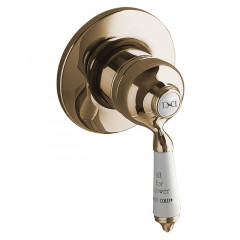 Devon Cмеситель универсальный д/скрытого и наружнего монтажа, с ручкой белой, цвет: золото светлое