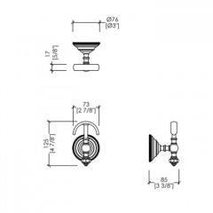 Devon Gemstone Крючок, цвет античная латунь