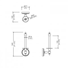 Devon DOROTHY держатель запасного туалетного рулона настенный, цвет: золото светлое/белый