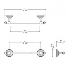 Devon Diamond Полотенцедержатель 415 мм, цвет бронза