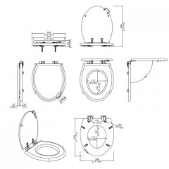 Devon Westminster Сиденье для унитаза из мдф, цвет: черный полу глянцевый/петли хром (микролифт) цвет:deep black