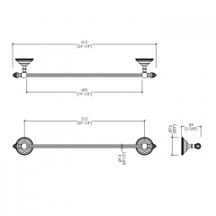 Devon Black Diamond Полотенцедержатель 61 см, цвет: бронза