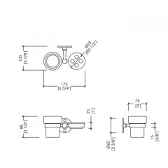 Devon&Devon Cavendish Стакан с держателем зубных щеток, цвет золото