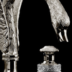 Devon&Devon Excelsior Swan Смеситель для установки на борт ванны с 5 отверстиями, переключателем и душем. Цвет: блестящий никель.