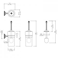 Devon Diamond Ёршик подвесной (белая керамика), цвет: никель блестящий