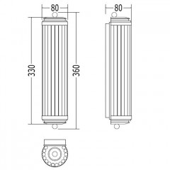 Devon Chicago Светильник настенный 80x360xh80 мм, IP44, фурнитура: хром