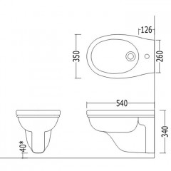 Devon Rose Биде подвесное 35х52,5 см c 1 отв. под смеситель, белое