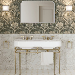 Devon Gatsby 2 Зеркало поворотное 110x65 см c держателями настенными, цвет светлое золото