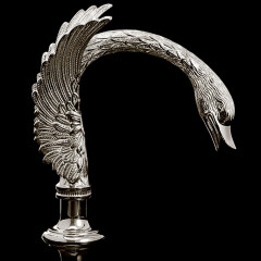 Devon&Devon Excelsior Swan Смеситель для установки на борт ванны с 5 отверстиями, переключателем и душем. Цвет: блестящий никель.