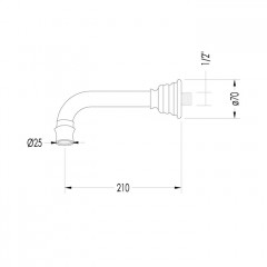 Devon Heritage Излив для раковины двухвентильный, цвет хром