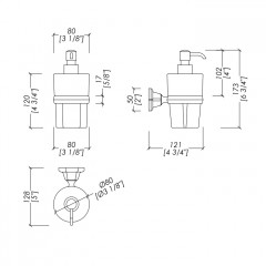 Devon Jubilee Дозатор для жидкого мыла белый , цвет держателя и помпы никель блестящий