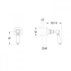 Devon Black Dandy Смеситель встроенный в стену, c ручкой черной, цвет: никель блестящий