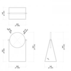 DEVON&DEVON WALTZ Зеркало косметическое увеличительное 196х139х35 мм., настольное, поворотное, цвет светлое золото