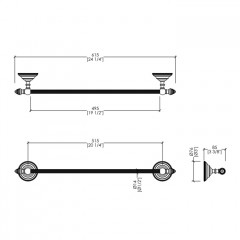 Devon Diamond Полотенцедержатель 615 мм, цвет хром